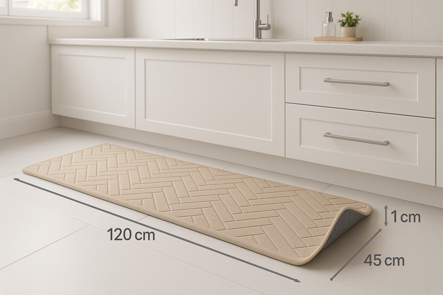Tapete de Cozinha Antiderrapante Geométrico 120x45cm