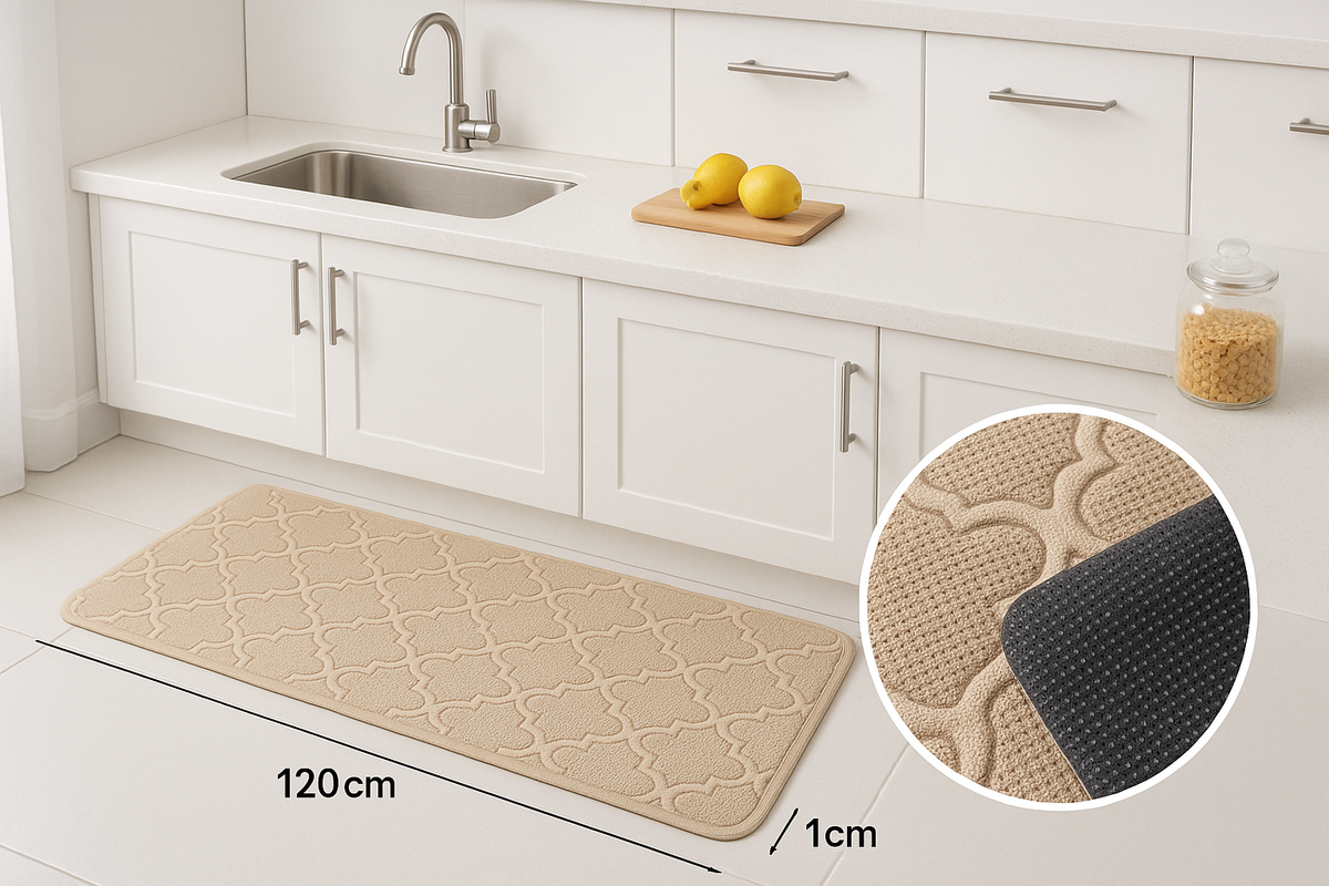 Tapete de Cozinha Antiderrapante Geométrico 120x45cm