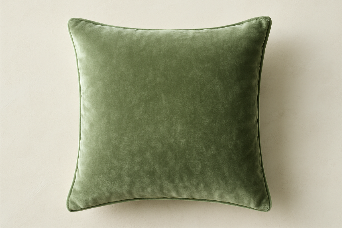 Almofada Decorativa Verde Sage Veludo - 45x45cm